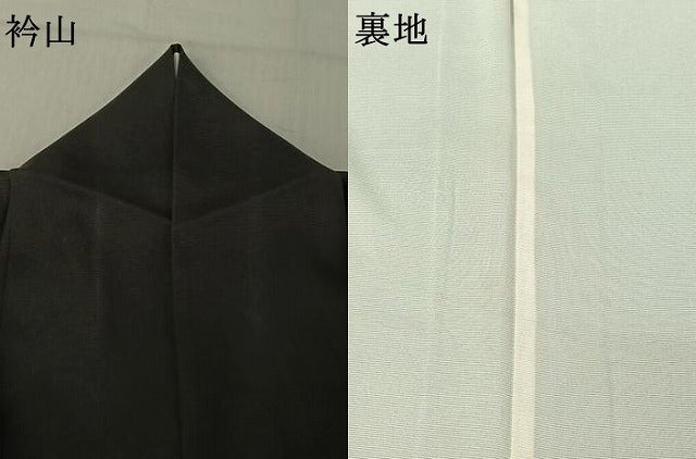 平和屋着物▽訪問着 無双 絽袷 絽×絽 刺繍 蛍 黒地 金糸 金彩 正絹 逸品 AABF8308jh