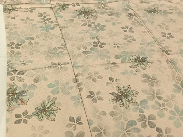 平和屋着物▽小紋 単衣 草花文 さんび謹製 洗える着物 AABF8310jh