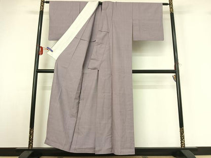 平和屋着物▽本場結城紬 重要無形文化財 単衣 薄色 正絹 逸品 AABF8311jh