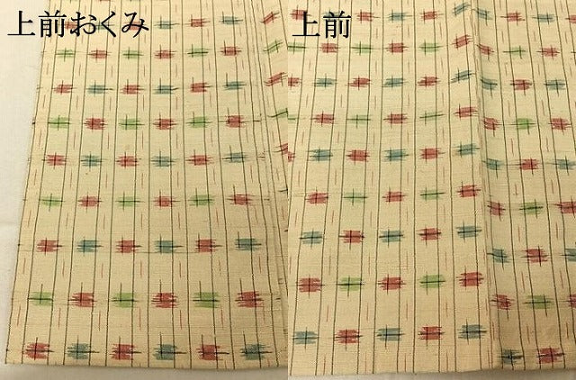 平和屋着物▽上質な紬　単衣　縞　正絹　逸品　AABF8315jh