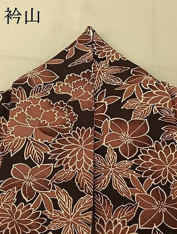 平和屋着物▽上質な小紋 単衣 草花文 暈し染め 正絹 逸品 AABF8316jh