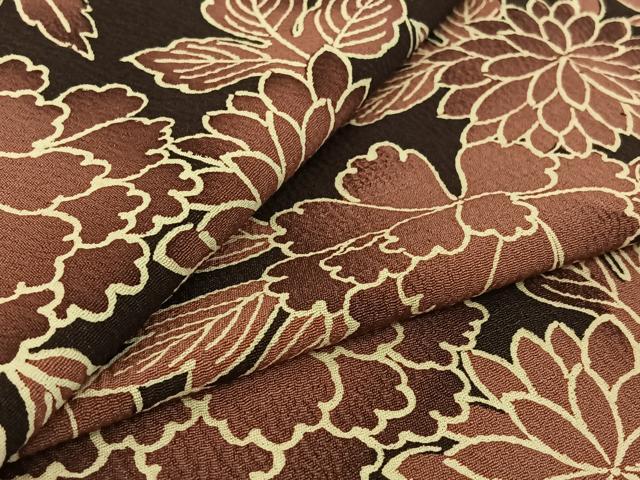 平和屋着物▽上質な小紋 単衣 草花文 暈し染め 正絹 逸品 AABF8316jh