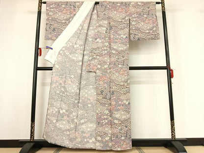 平和屋着物▽上質な小紋 単衣 辻が花 正絹 逸品 AABF8318jh