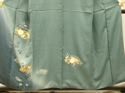 平和屋着物■訪問着 地紙草花文 暈し染め 金彩 正絹 逸品 AABF8324fw