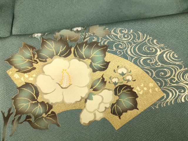 平和屋着物■訪問着 地紙草花文 暈し染め 金彩 正絹 逸品 AABF8324fw