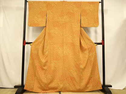 平和屋着物■上質な小紋 切嵌更紗花文 正絹 逸品 AABF8326fw