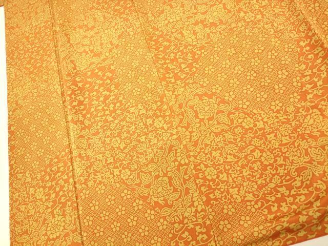 平和屋着物■上質な小紋 切嵌更紗花文 正絹 逸品 AABF8326fw