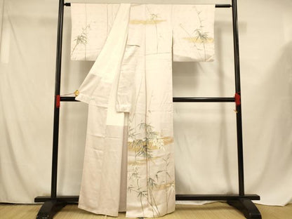 平和屋着物■訪問着 駒刺繍 霞竹笹文 暈し染め 金彩 鈴乃屋扱い 正絹 逸品 AABF8327fw