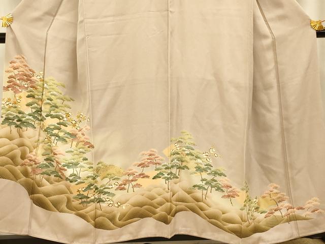 平和屋着物■豪華色留袖 駒刺繍 浜松文 暈し染め 金彩 正絹 逸品 AABF8329fw