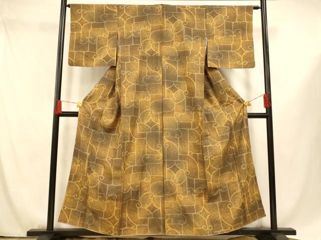 平和屋着物■上質な小紋 幾何学文様 暈し染め 正絹 逸品 AABF8330fw