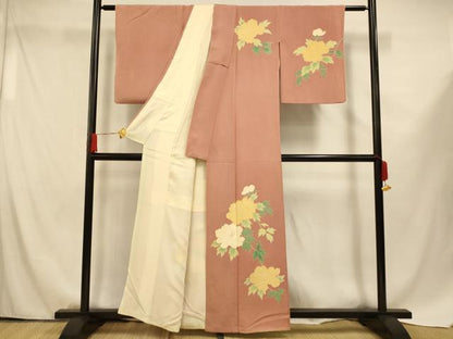 平和屋着物■訪問着 刺繍 枝花文 正絹 逸品 AABF8331fw
