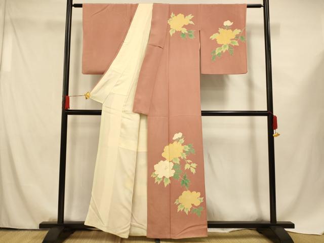 平和屋着物■訪問着 刺繍 枝花文 正絹 逸品 AABF8331fw