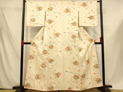 平和屋着物■上質な小紋 花車童子文 金通し地 正絹 逸品 AABF8335fw