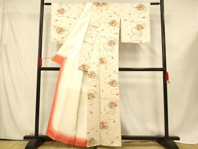 平和屋着物■上質な小紋 花車童子文 金通し地 正絹 逸品 AABF8335fw