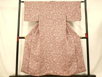 平和屋着物■上質な小紋 人物風景文 鬼しぼ縮緬 正絹 逸品 AABF8340fw
