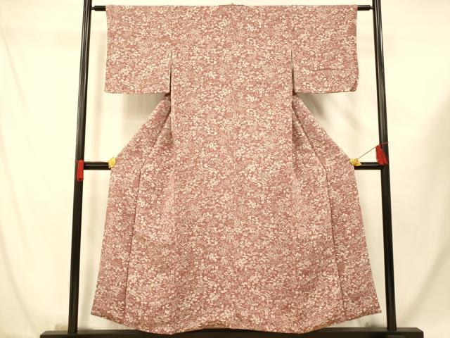平和屋着物■上質な小紋 人物風景文 鬼しぼ縮緬 正絹 逸品 AABF8340fw