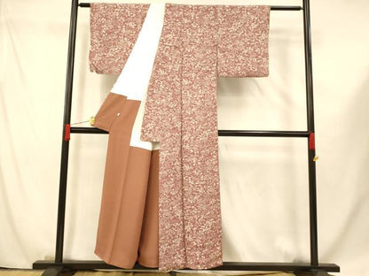 平和屋着物■上質な小紋 人物風景文 鬼しぼ縮緬 正絹 逸品 AABF8340fw