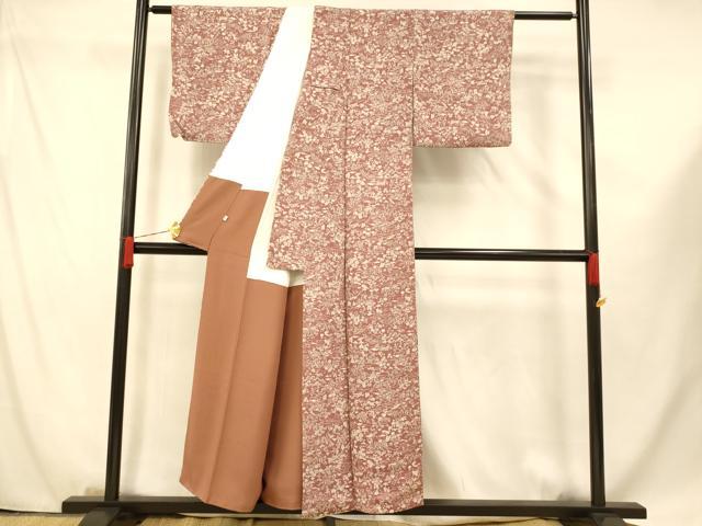 平和屋着物■上質な小紋 人物風景文 鬼しぼ縮緬 正絹 逸品 AABF8340fw