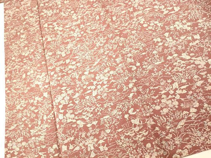 平和屋着物■上質な小紋 人物風景文 鬼しぼ縮緬 正絹 逸品 AABF8340fw