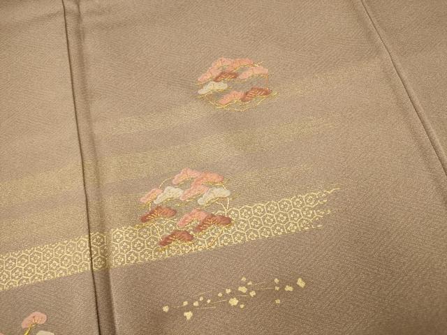 平和屋着物■訪問着 刺繍 枝松丸文 金糸 金彩 正絹 逸品 AABF8354fw