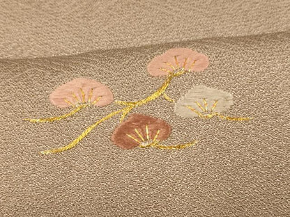 平和屋着物■訪問着 刺繍 枝松丸文 金糸 金彩 正絹 逸品 AABF8354fw
