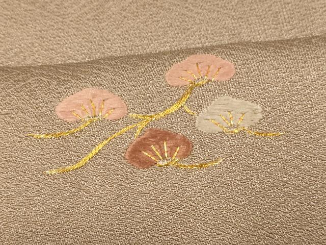 平和屋着物■訪問着 刺繍 枝松丸文 金糸 金彩 正絹 逸品 AABF8354fw