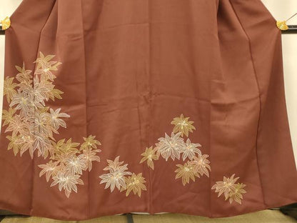 平和屋着物■訪問着 刺繍 草花文 正絹 逸品 AABF8363fw