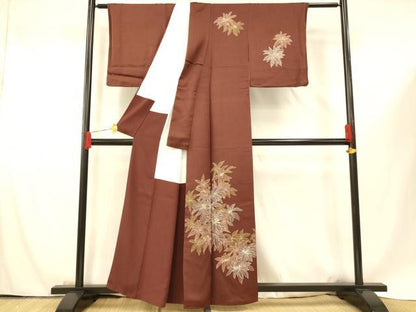 平和屋着物■訪問着 刺繍 草花文 正絹 逸品 AABF8363fw