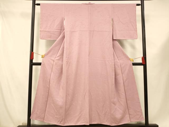 平和屋着物■上質な色無地 草花地紋 石竹色 正絹 逸品 未使用 AABF8364fw