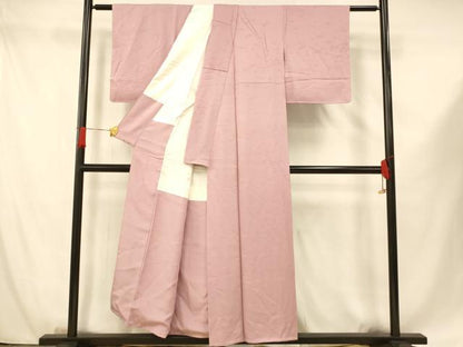 平和屋着物■上質な色無地 草花地紋 石竹色 正絹 逸品 未使用 AABF8364fw