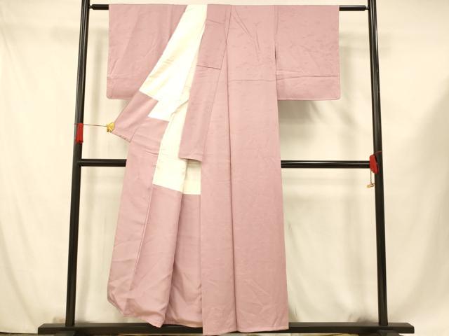 平和屋着物■上質な色無地 草花地紋 石竹色 正絹 逸品 未使用 AABF8364fw
