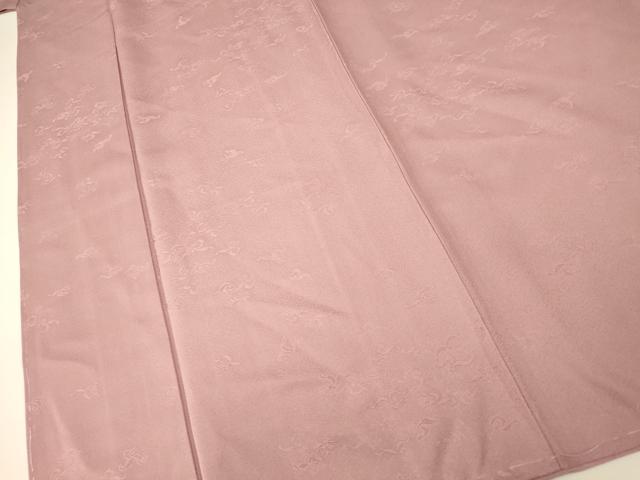 平和屋着物■上質な色無地 草花地紋 石竹色 正絹 逸品 未使用 AABF8364fw
