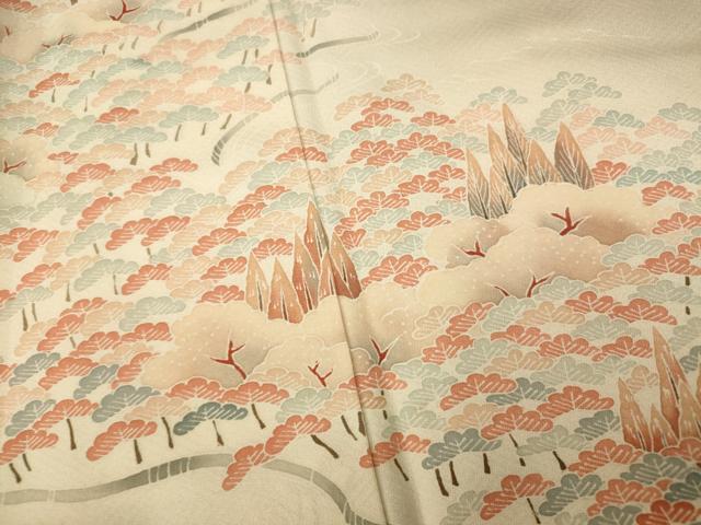 平和屋着物■訪問着 浜松文 暈し染め 反端付き 正絹 逸品 AABF8368fw