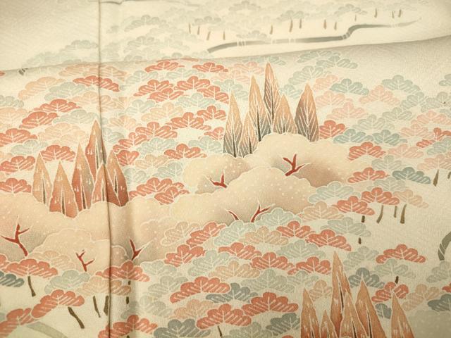 平和屋着物■訪問着 浜松文 暈し染め 反端付き 正絹 逸品 AABF8368fw
