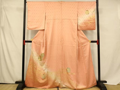 平和屋着物■訪問着 雪輪草花文 暈し染め 金銀彩 正絹 逸品 AABF8372fw
