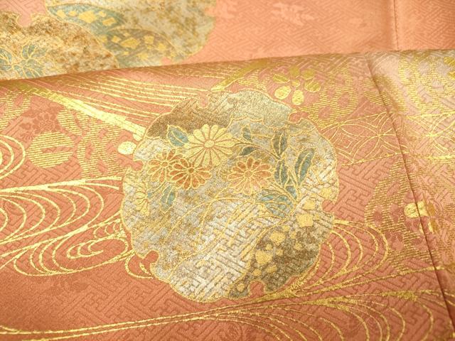 平和屋着物■訪問着 雪輪草花文 暈し染め 金銀彩 正絹 逸品 AABF8372fw