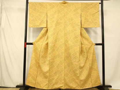 平和屋着物■上質な紬　切り嵌め文様　正絹　逸品　未使用　AABF8378fw