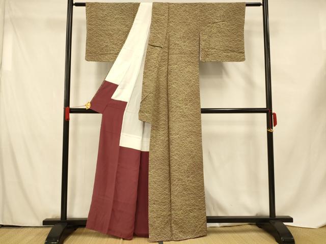 平和屋着物■上質な小紋 草花文 正絹 逸品 AABF8393fw