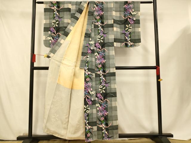 平和屋着物■上質な小紋 枝垂れ花文 正絹 逸品 AABF8406fw
