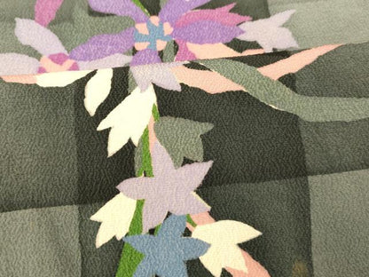 平和屋着物■上質な小紋 枝垂れ花文 正絹 逸品 AABF8406fw