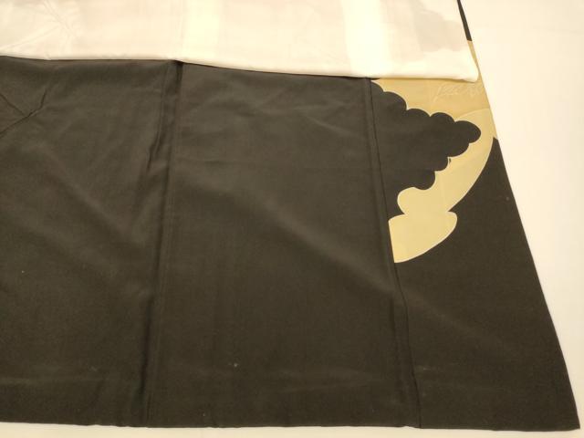 平和屋着物■豪華黒留袖 刺繍 吉祥花鳥文 金銀糸 金彩 正絹 逸品 AABF8432fw
