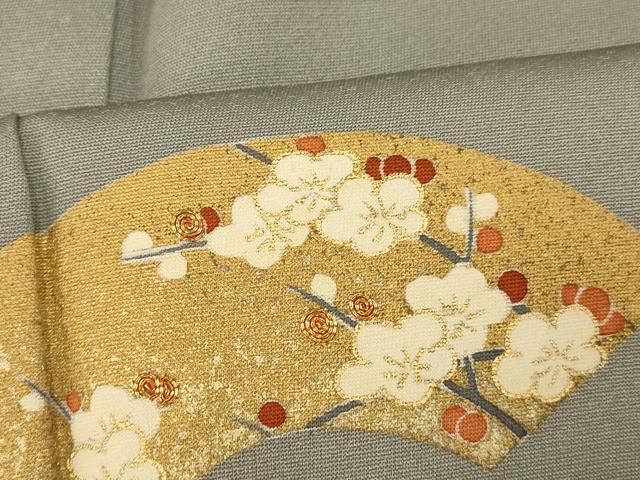 平和屋着物■訪問着　駒刺繍　地紙草花文　金銀彩　正絹　逸品　AABF8441fw