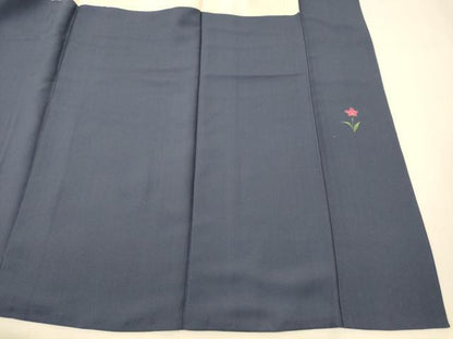 平和屋着物■訪問着 作家物 手描き 刺繍 草花文 金彩 正絹 逸品 AABF8465fw