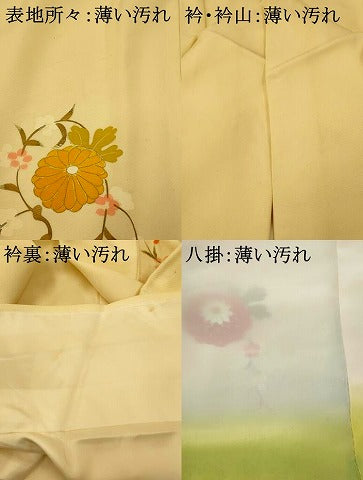 平和屋着物■訪問着 駒刺繍 手描き 扇子枝垂れ花文 暈し染め 金彩 正絹 逸品 AABF8466fw
