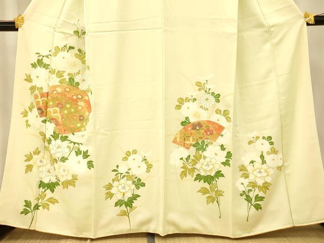 平和屋着物■訪問着 駒刺繍 地紙草花文 金彩 正絹 逸品 AABF8469fw