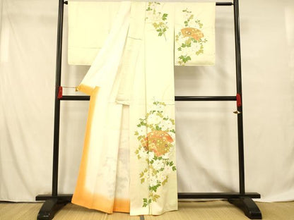 平和屋着物■訪問着 駒刺繍 地紙草花文 金彩 正絹 逸品 AABF8469fw
