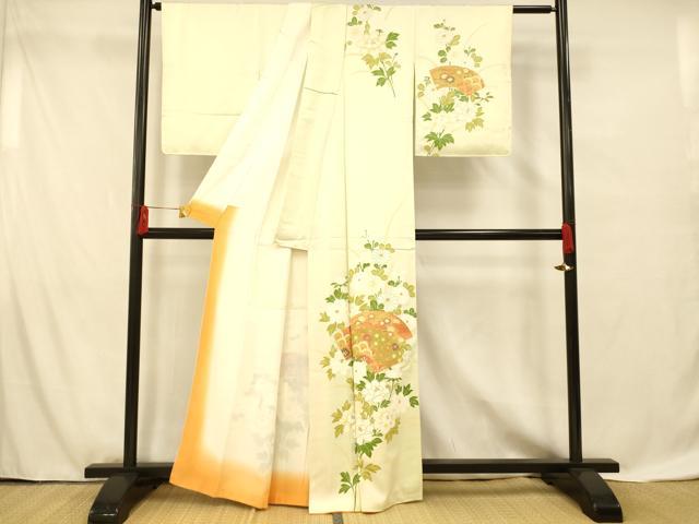 平和屋着物■訪問着 駒刺繍 地紙草花文 金彩 正絹 逸品 AABF8469fw