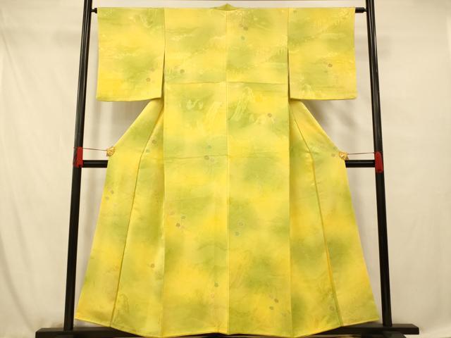 平和屋着物■上質な小紋　霞人物風景文　暈し染め　正絹　逸品　AABF8474fw