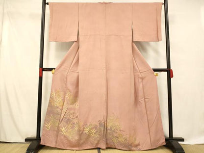 平和屋着物■訪問着　草葉流水文　暈し染め　金彩　正絹　逸品　AABF8484fw