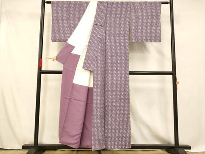 平和屋着物■上質な小紋　流水文　竹　正絹　逸品　AABF8485fw